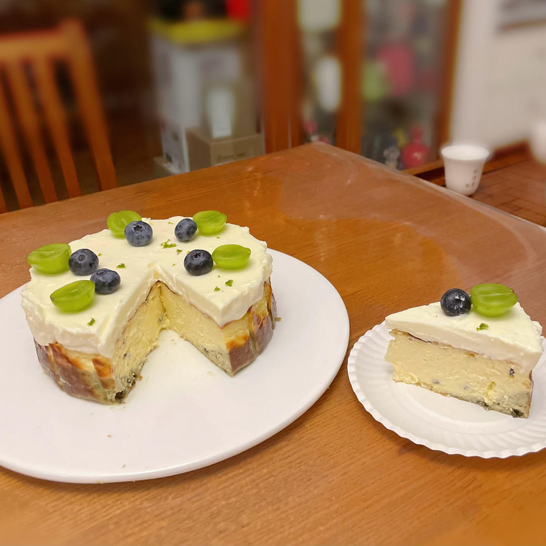 柚子抹茶巴斯克蛋糕🌿浅绿清新，柚香迷人～