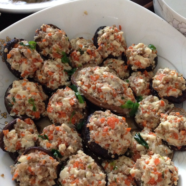 豆腐肉末酿香菇