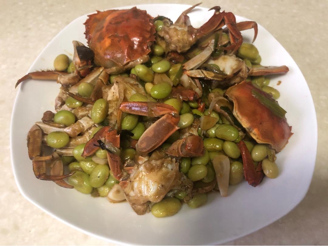 毛豆炒毛蟹