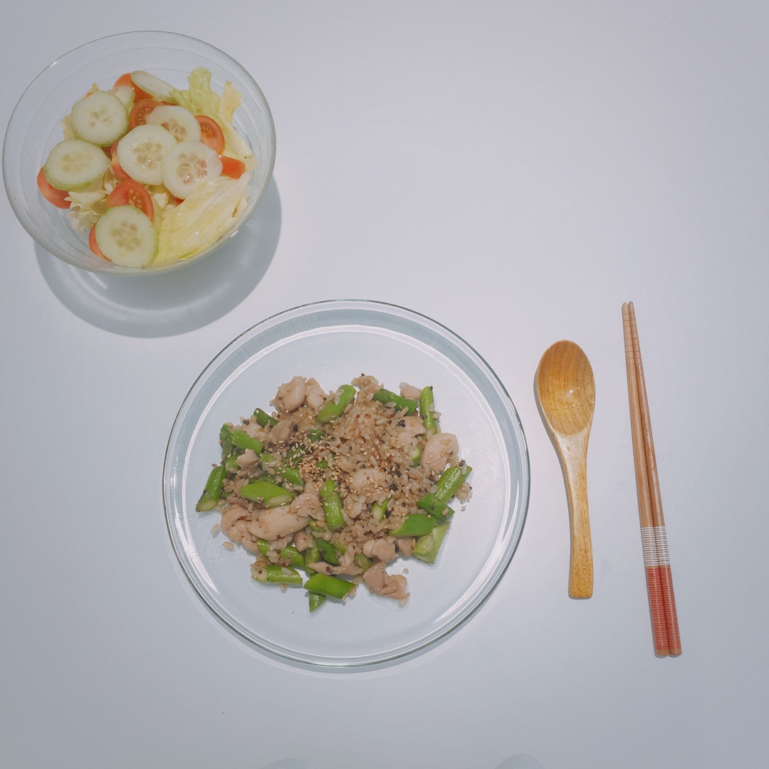 芦笋鸡肉卷 X 芦笋鸡丁炒饭