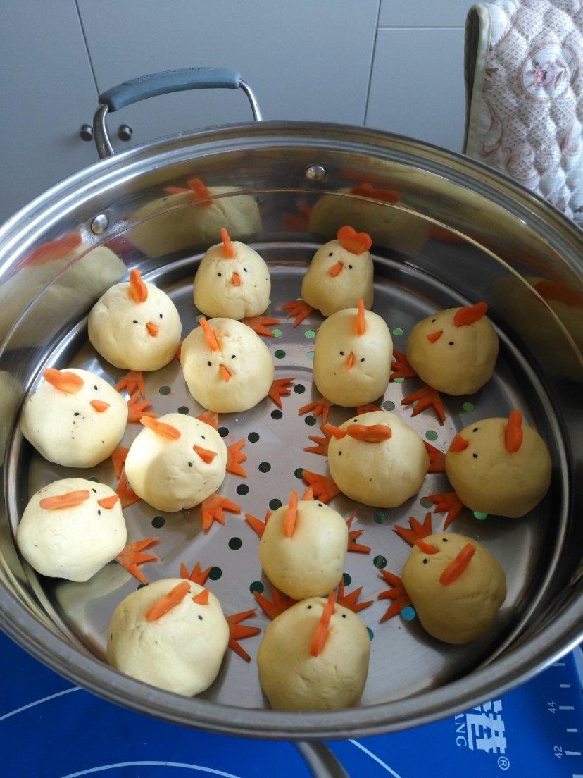 山药红枣玉米面窝窝头（附小鸡造型）