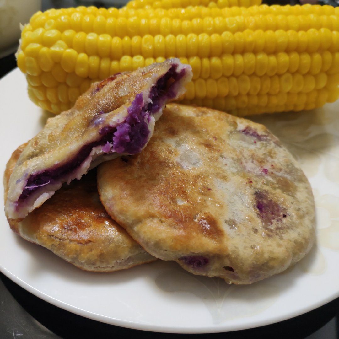 奶香味的山药紫薯软饼，香甜软糯，你一定要试试