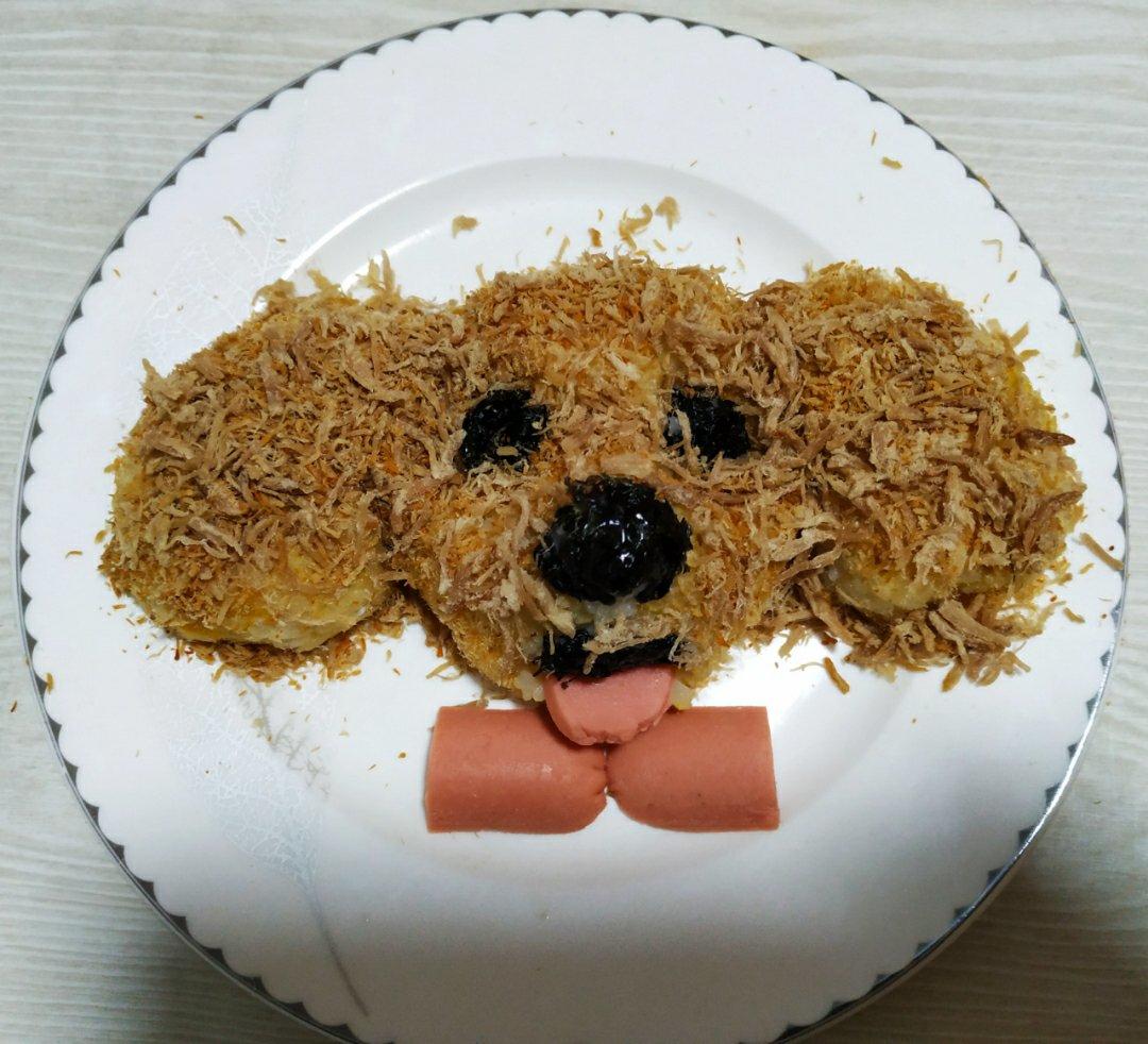 哄娃人气早餐【咸蛋黄肉松饭团】泰迪版-每天都是六一节