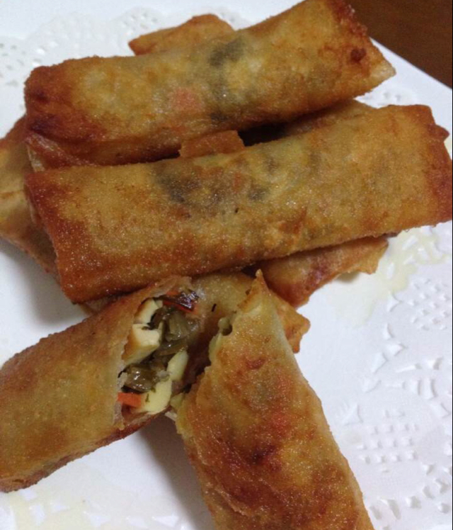 黄芽菜肉丝春卷