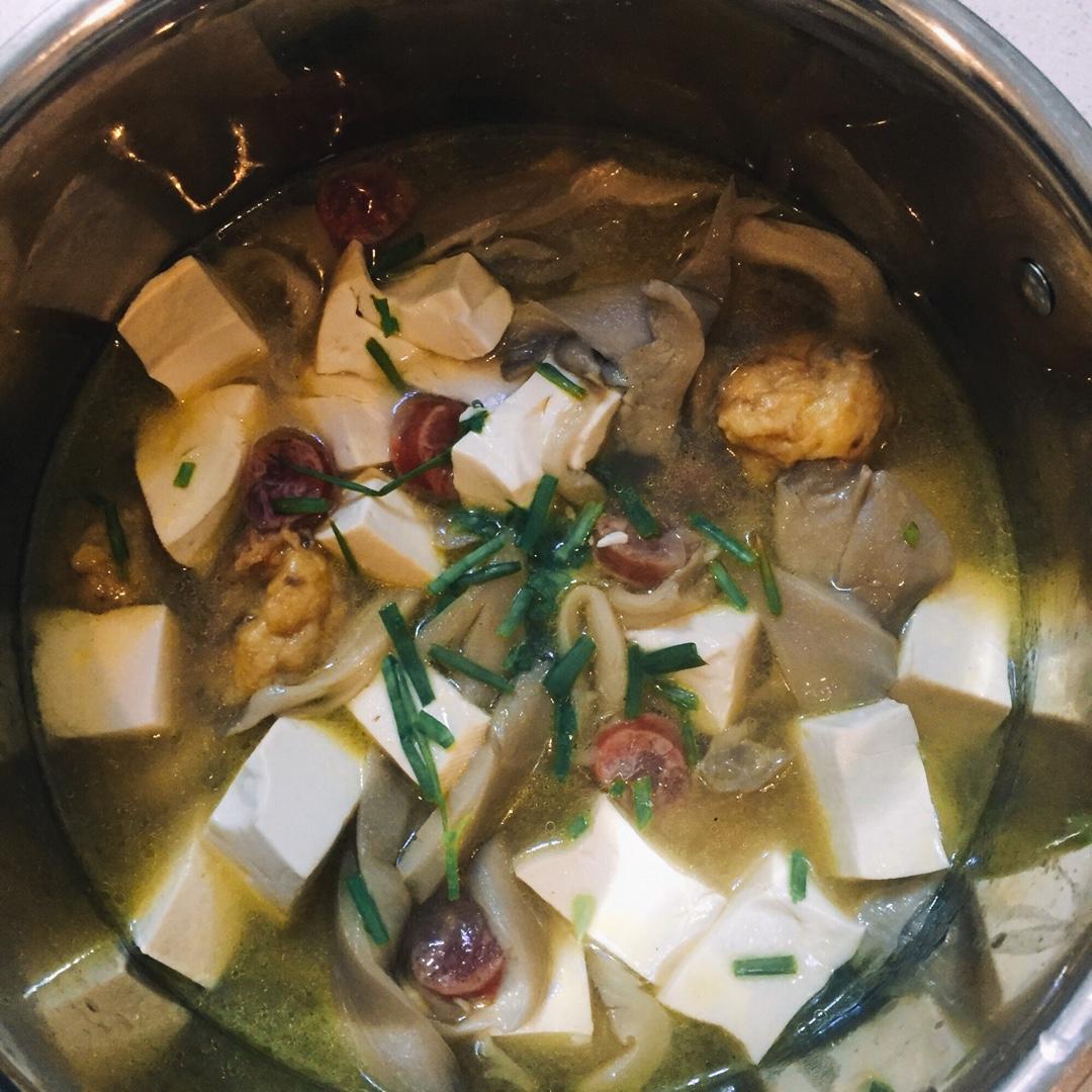 火腿豆腐平菇汤
