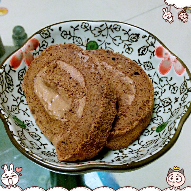 甘纳许巧克力蛋糕卷