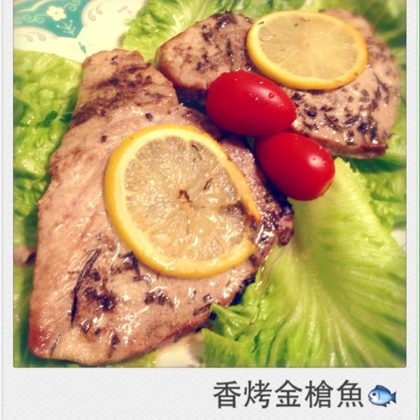 香烤三文鱼&小米--baked salmon and couscous