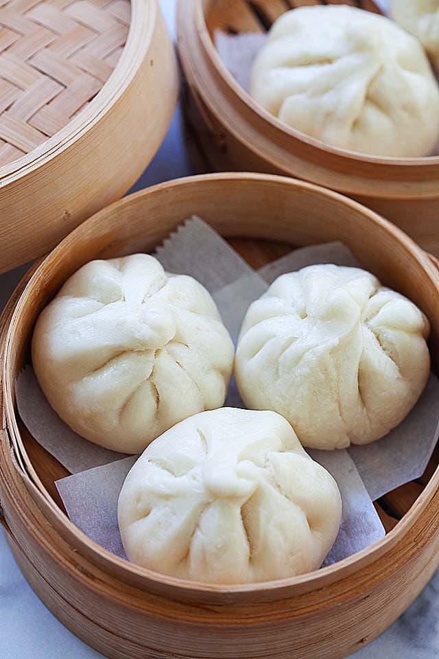 青椒茄子素馅肉馅酱肉包子
