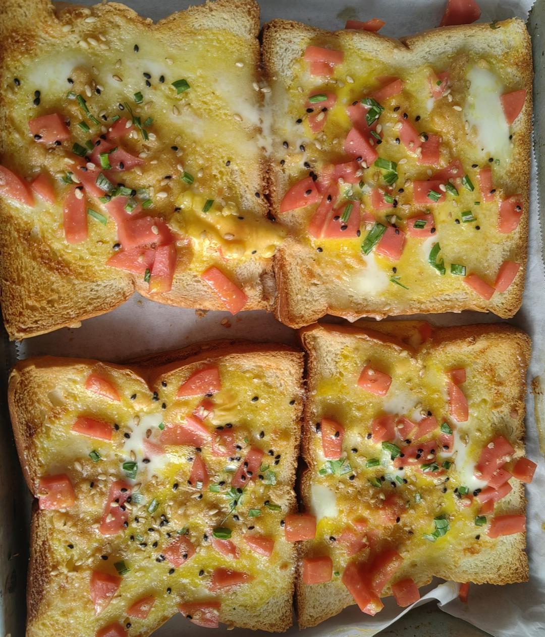 真的好好吃❗️芝士火腿葱香岩烧吐司🍞