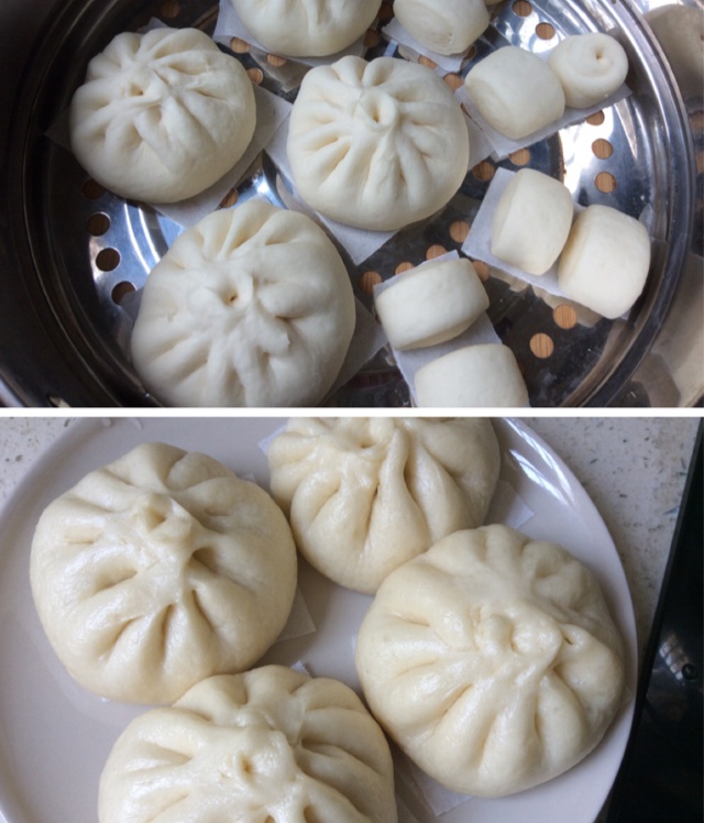 心情天蓝做的家庭手工肉馅大包子
