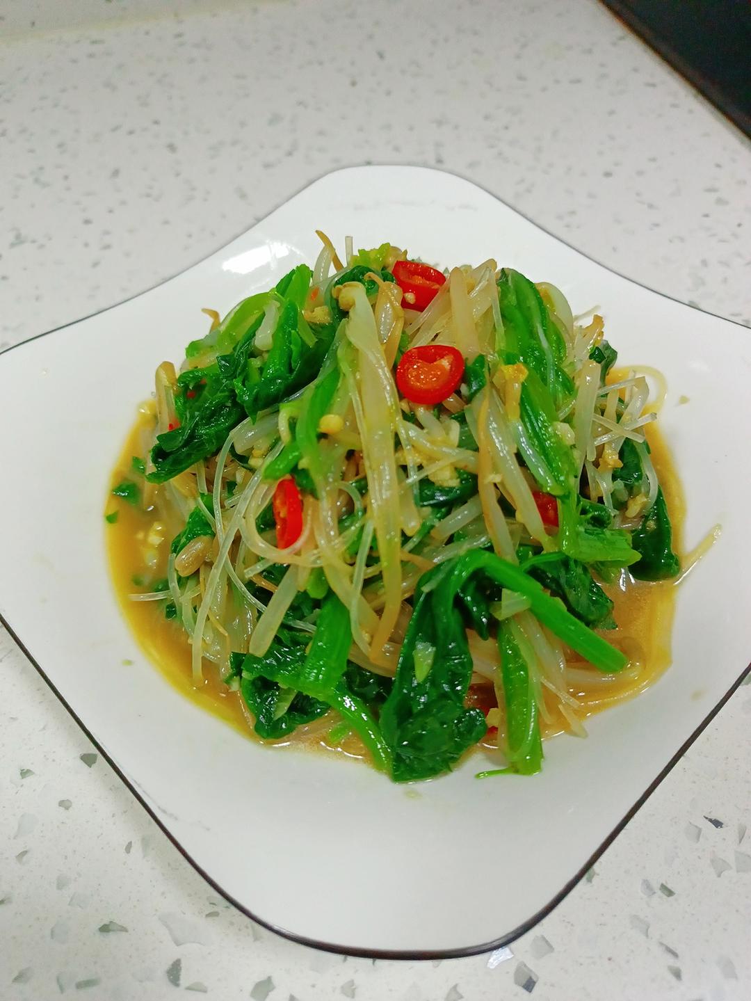 超级下饭菜-菠菜拌粉丝