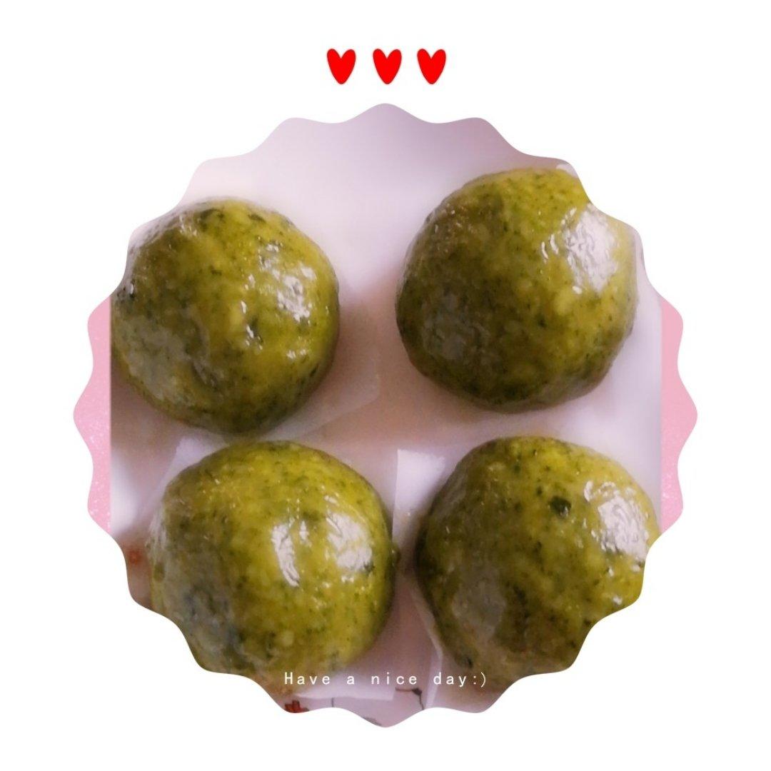 网红青团～～咸蛋黄肉松青团