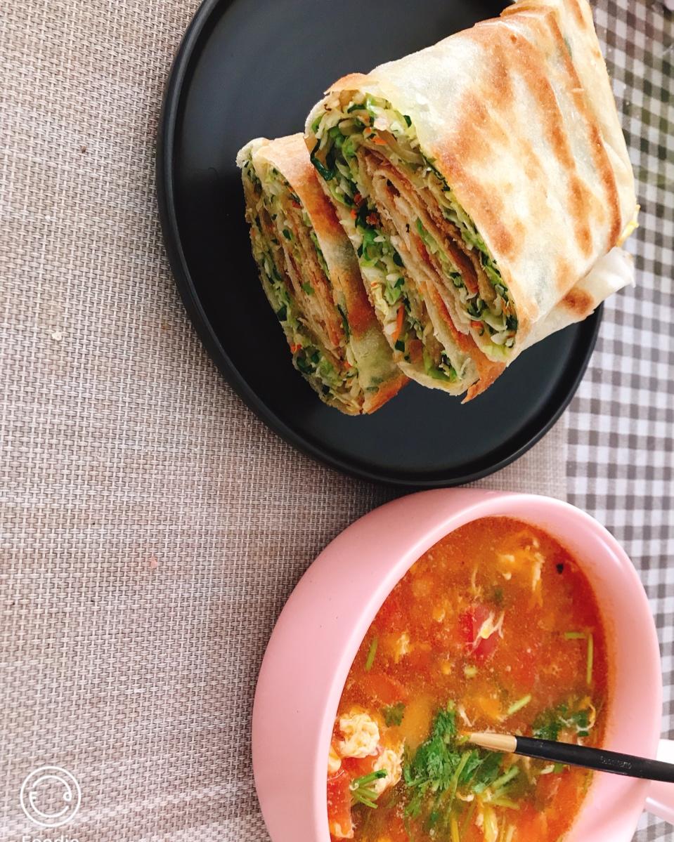 鲁南名吃——滕州菜煎饼 附电饼铛摊煎饼