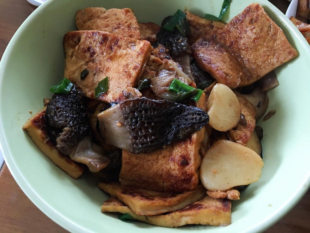 新鲜羊肚菌烧豆腐