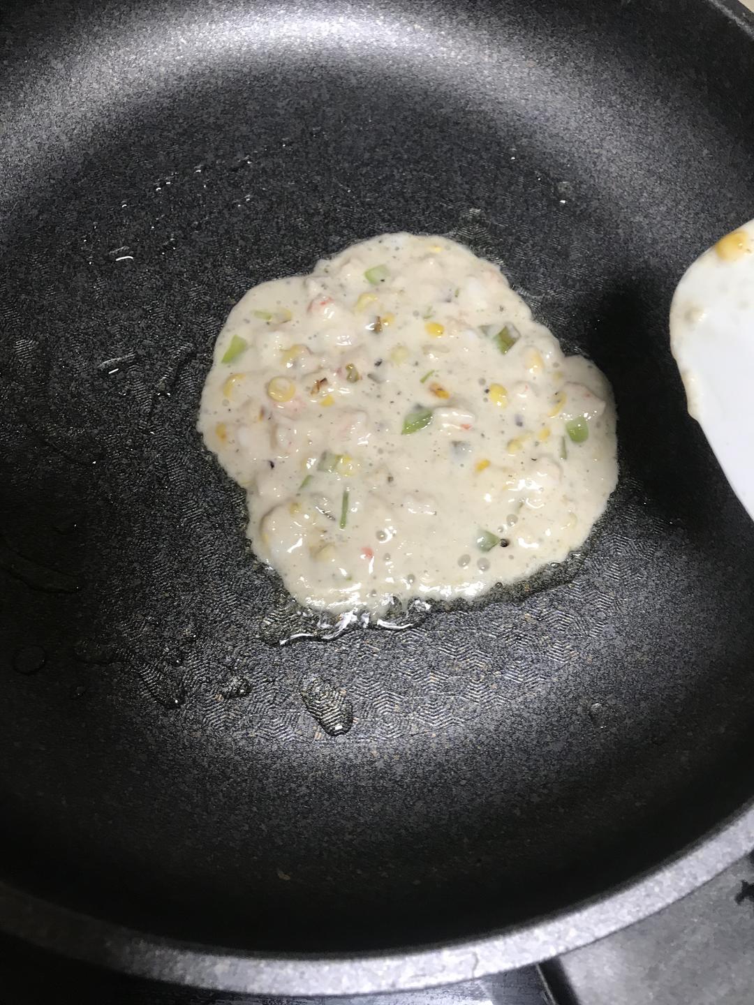 一岁辅食·米粉鲜虾饼的做法 步骤6