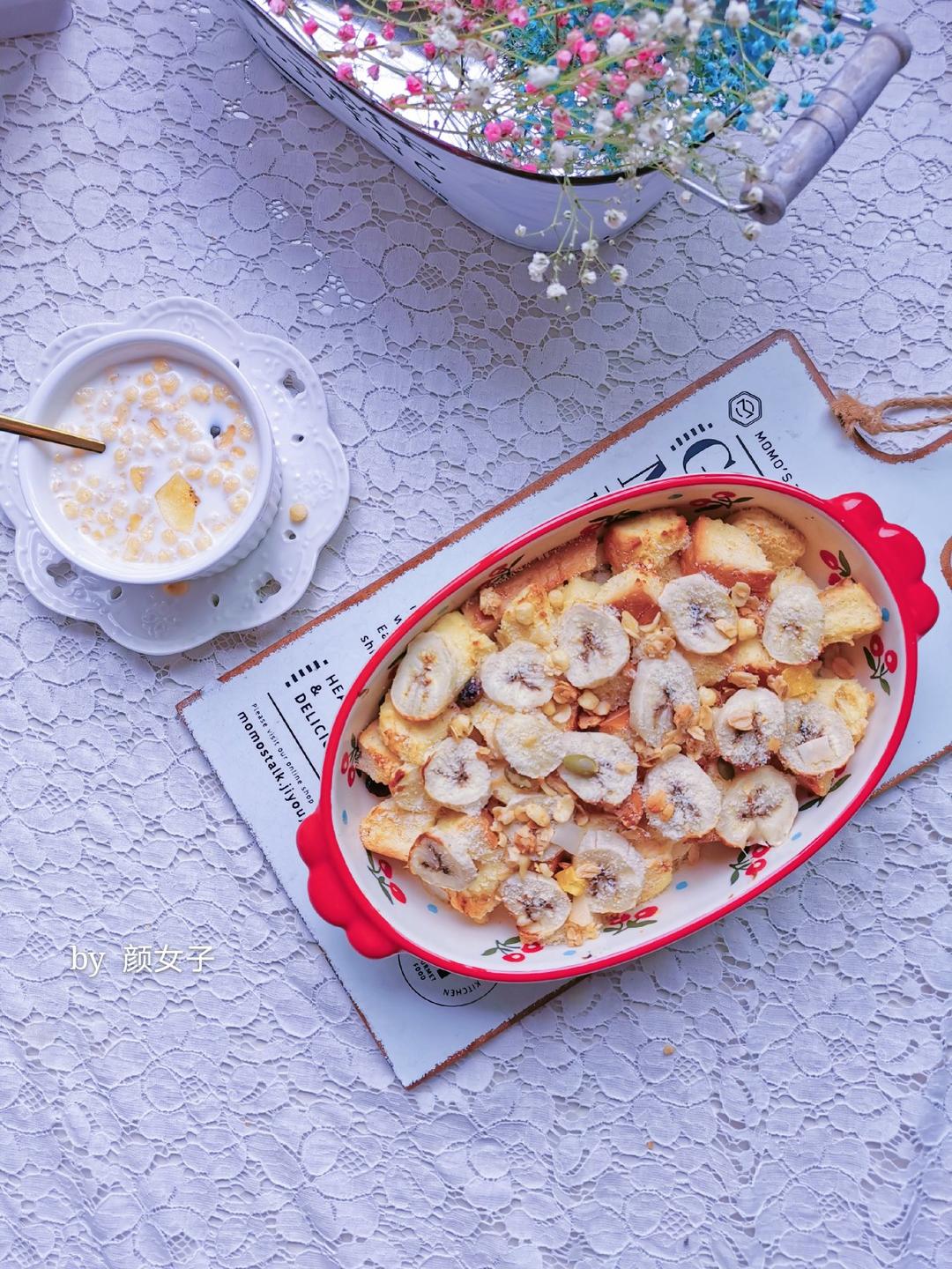 剩吐司新吃法——面包布丁