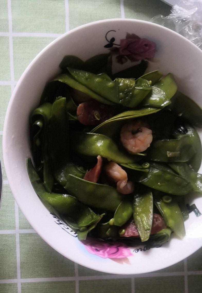 荷兰豆炒虾仁