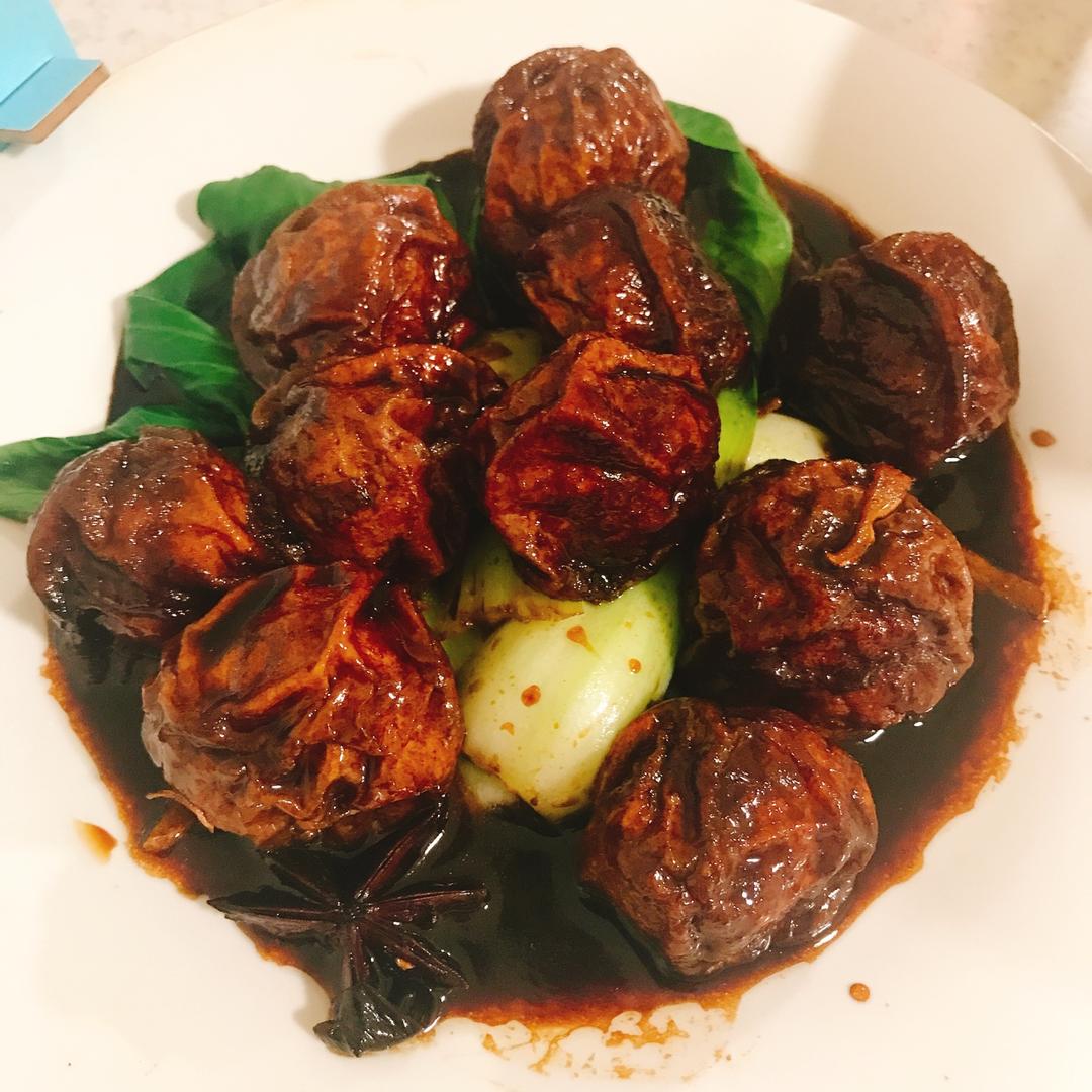 红烧油面筋塞肉