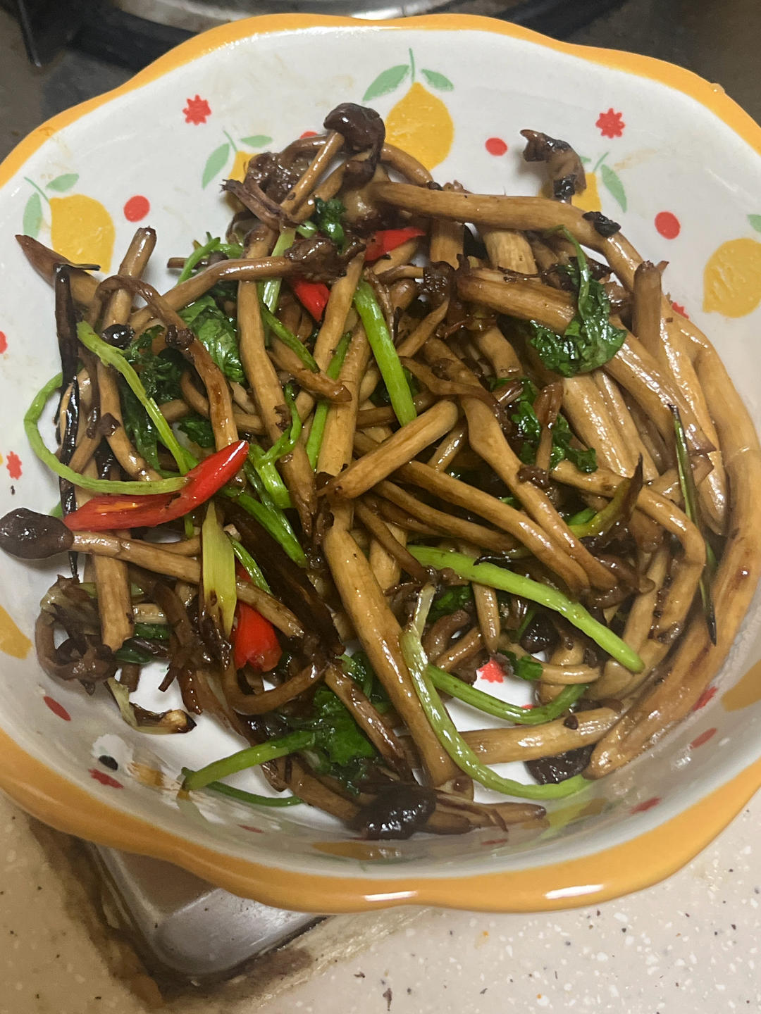 家庭版小炒茶树菇