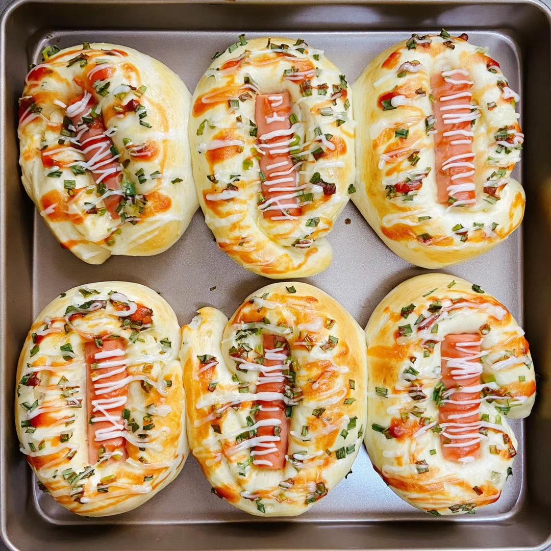 香葱芝士香肠小面包