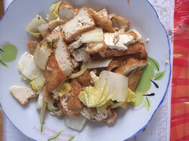 油豆腐炒小白菜