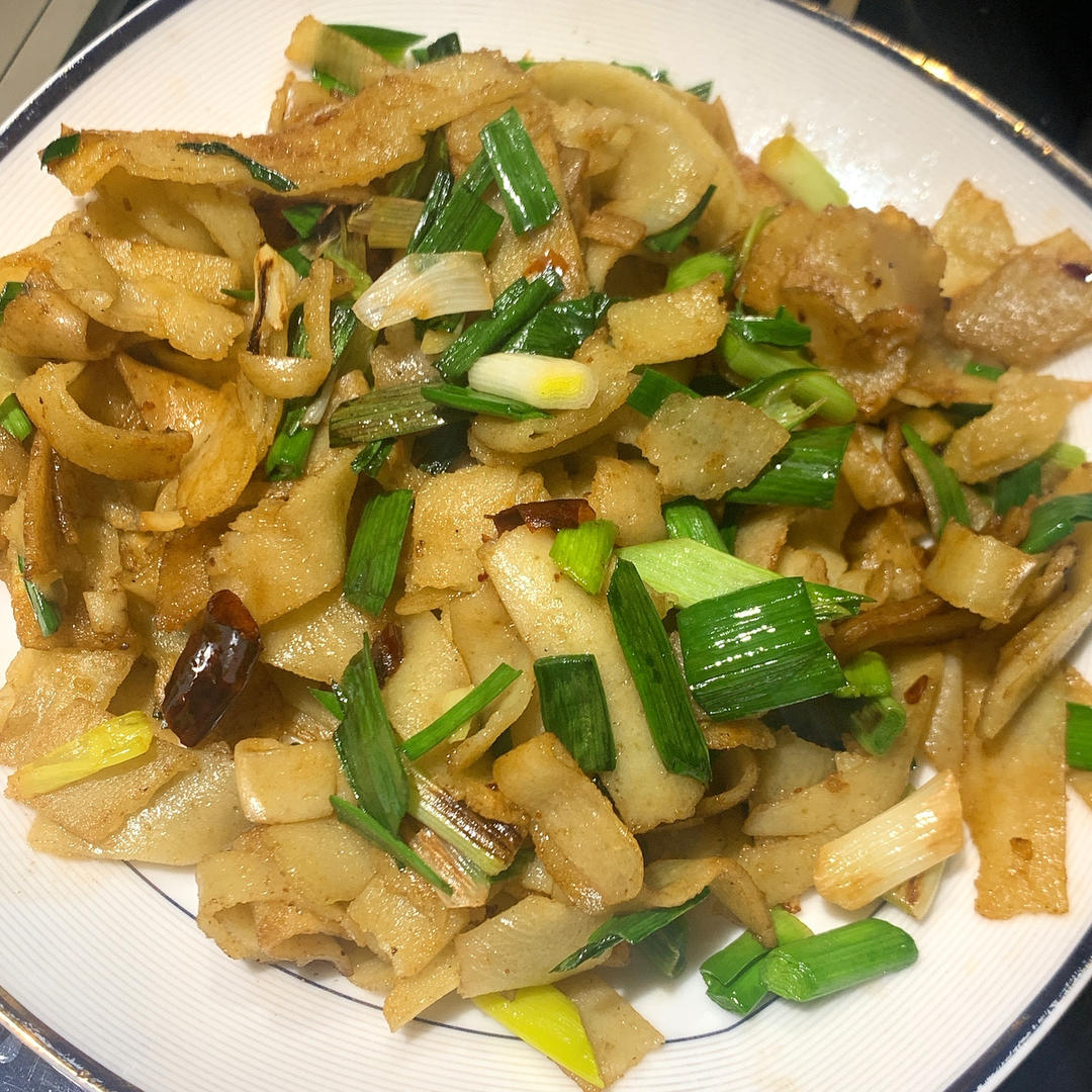 鸡蛋炒豆皮（豆饼）湖北特产