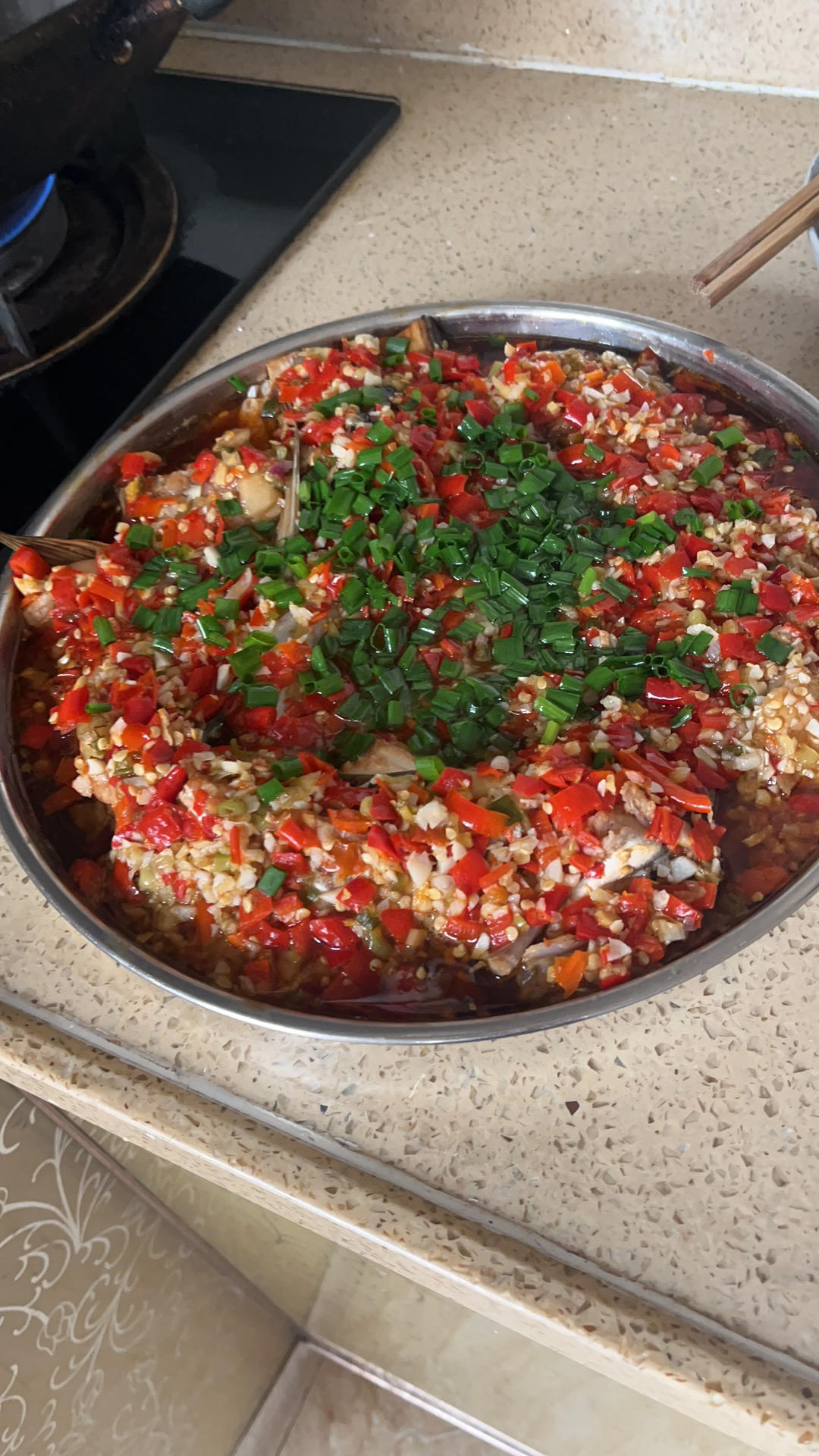 家庭版剁椒蒸鱼头，味道胜比大酒店👍