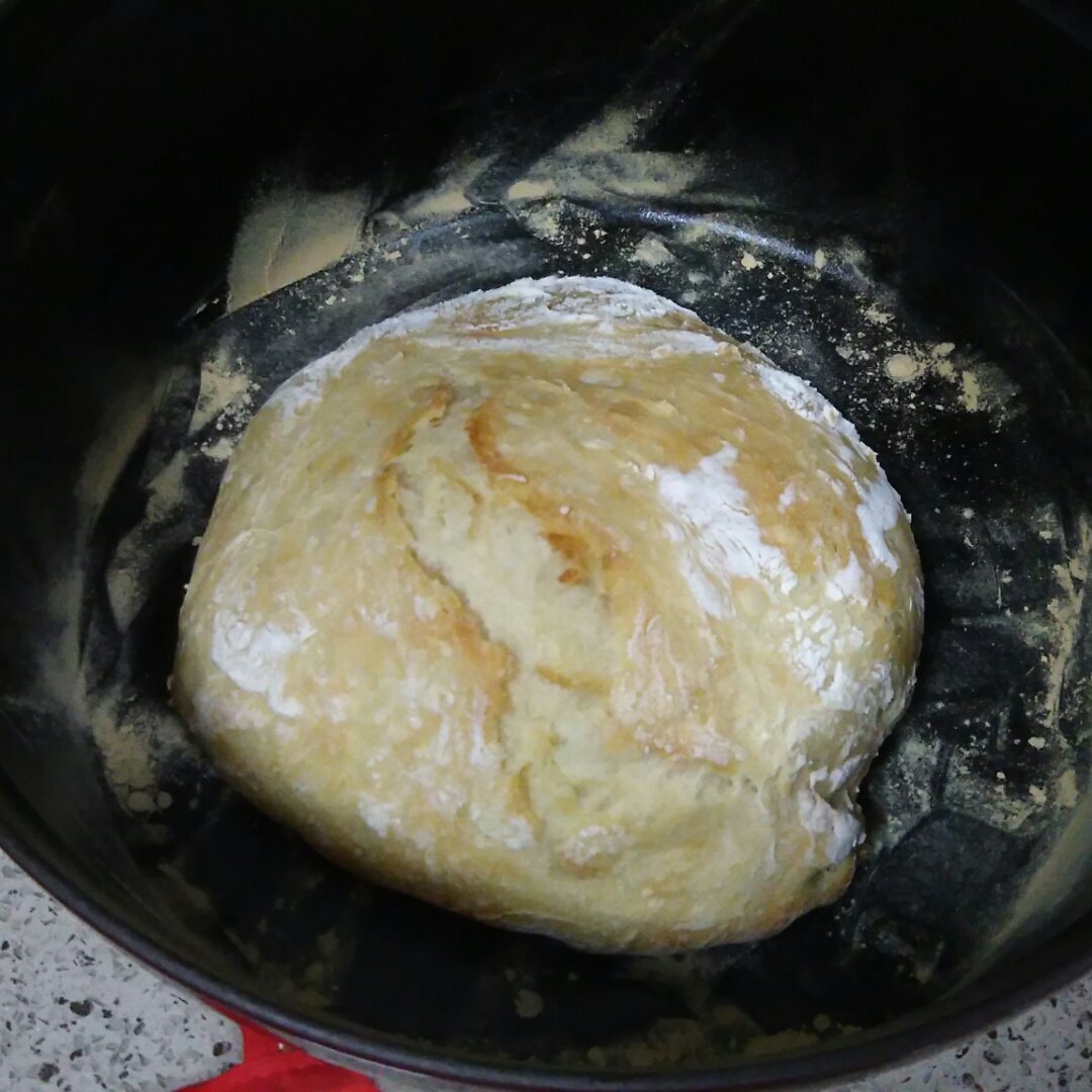 5分钟免揉面包--铸铁锅板之步骤详解