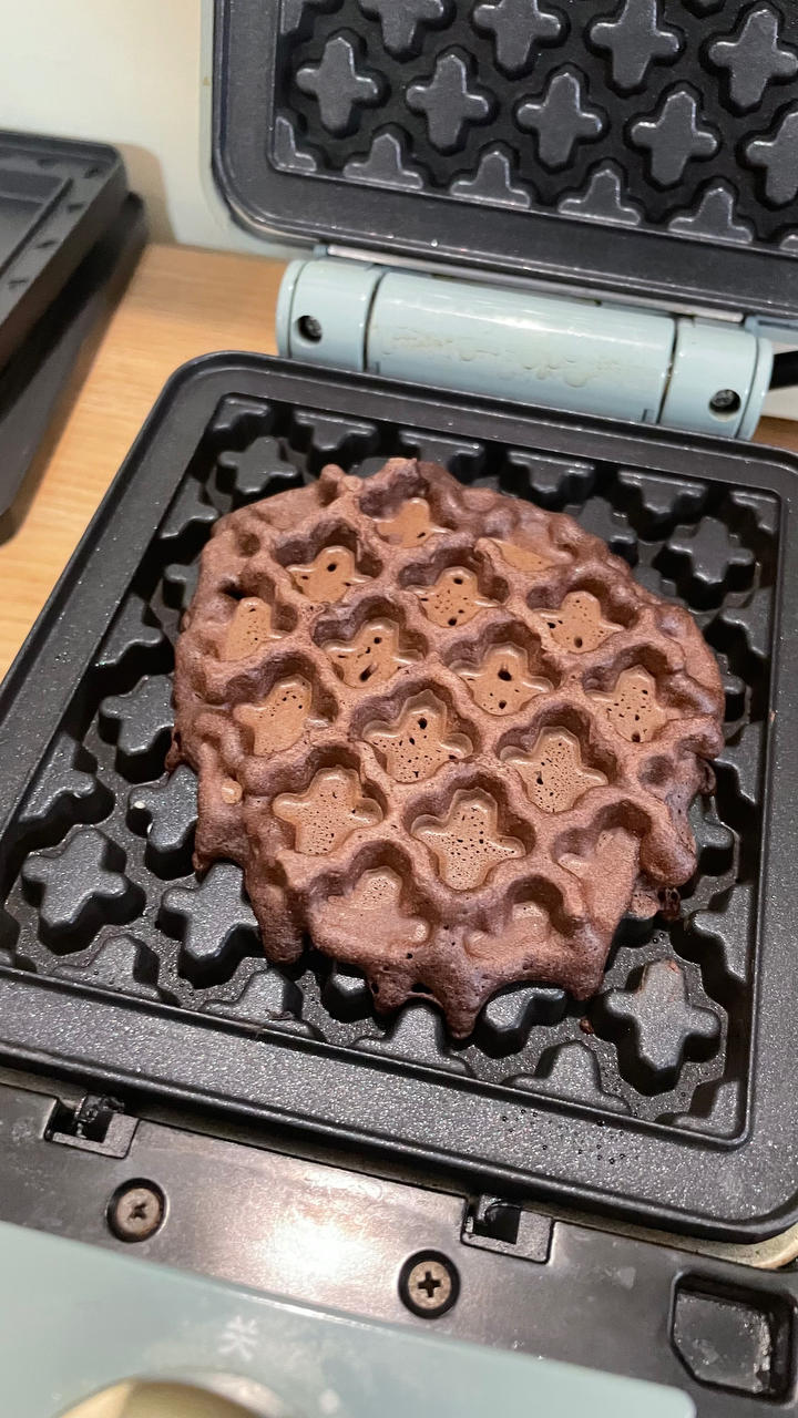 不用打发的低卡魔芋可可华夫饼