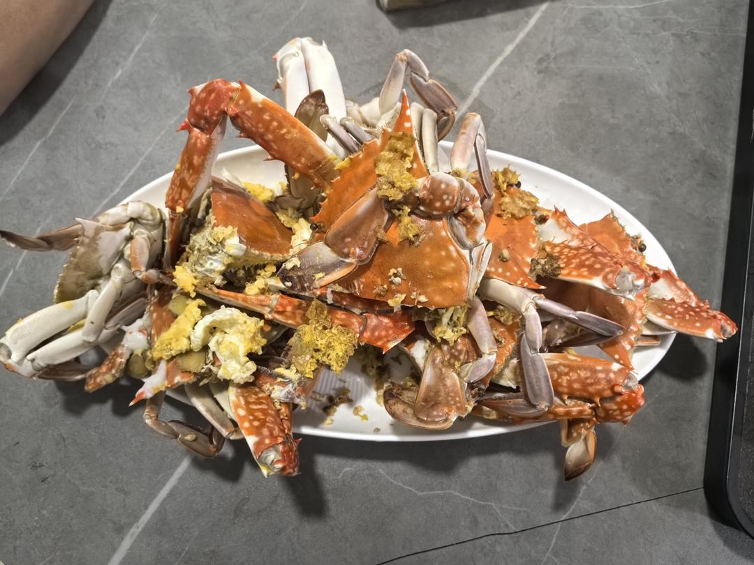 香煎螃蟹闽南煎蟹麻油煎蟹