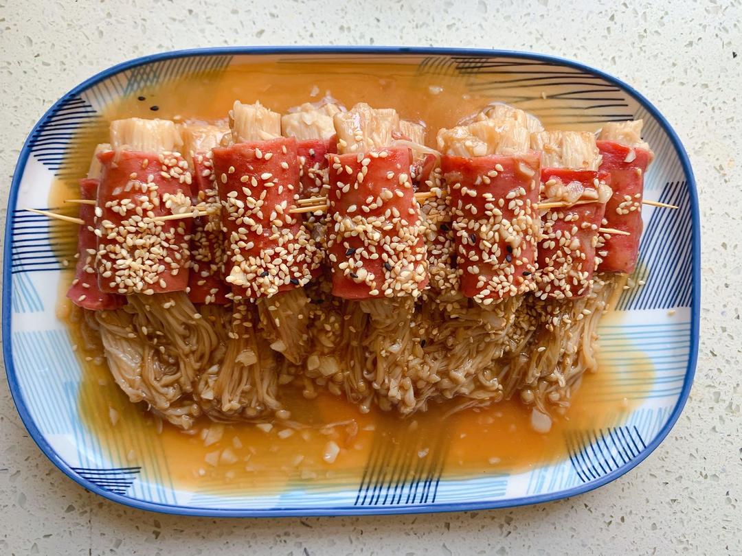 味道超赞 超下饭的金针菇培根卷