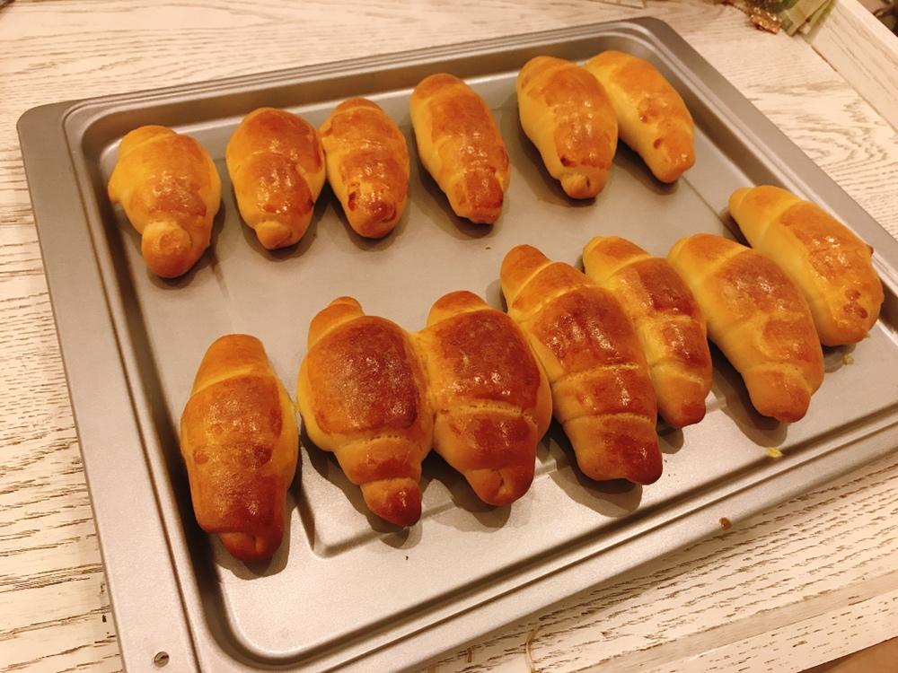 手揉小小牛角包🥐（牛奶面包配方）