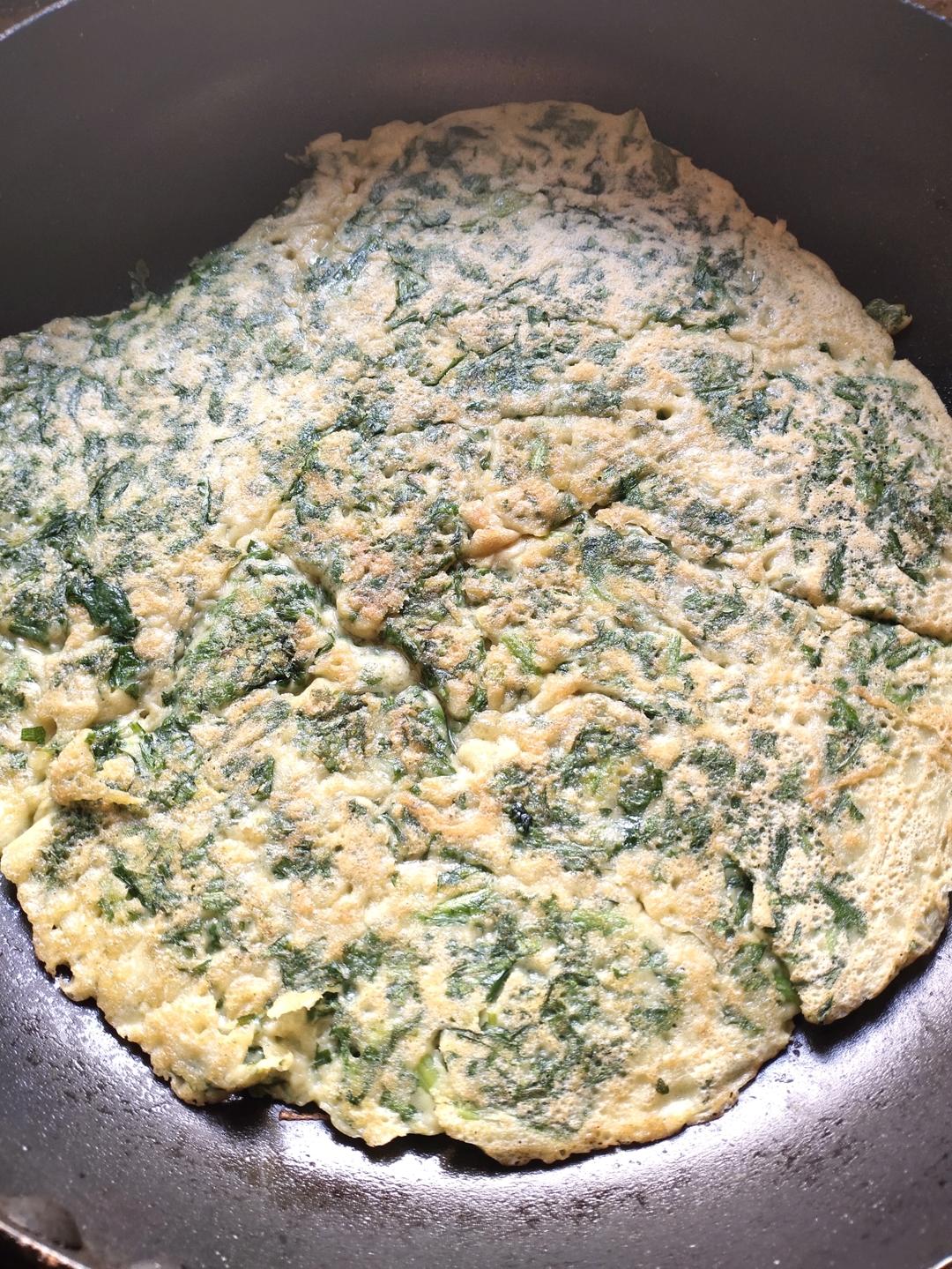 茼蒿鸡蛋饼