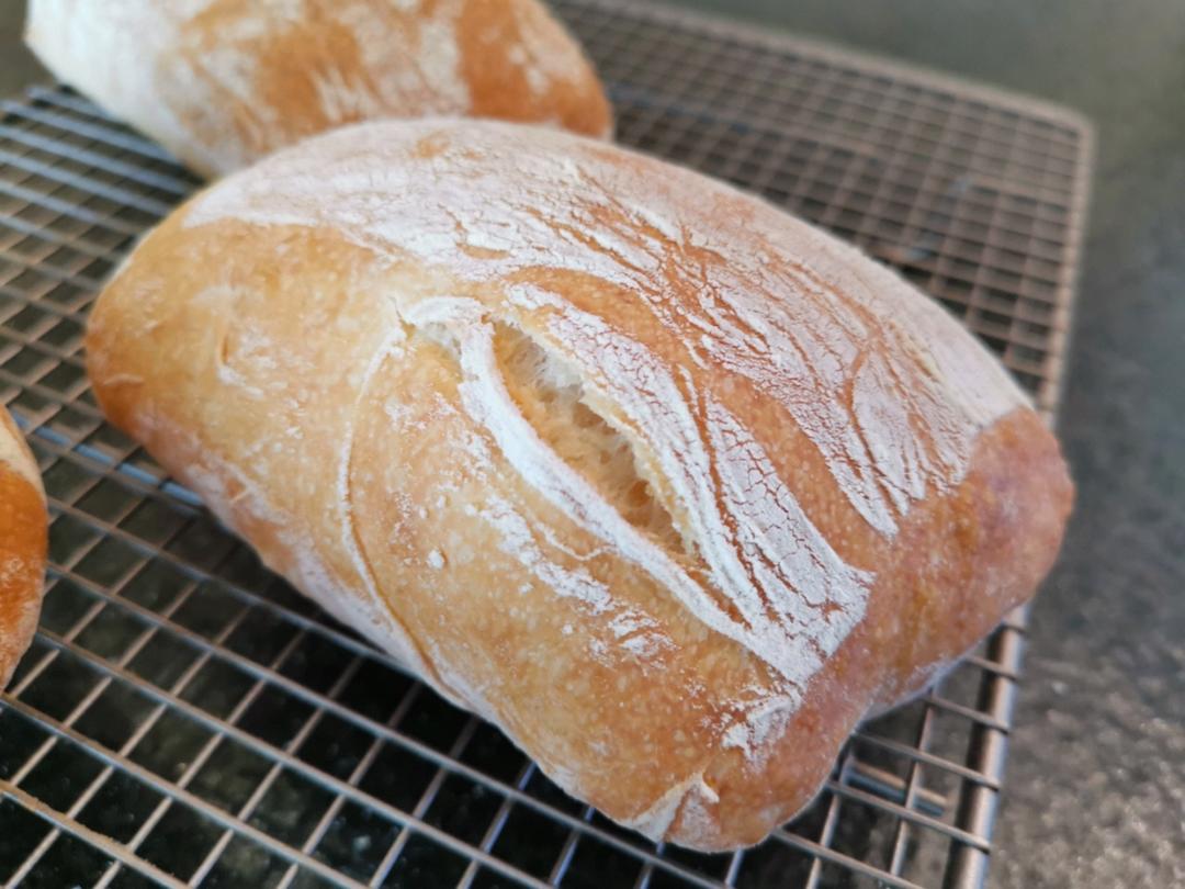 无挂碍做的恰巴塔面包ciabatta