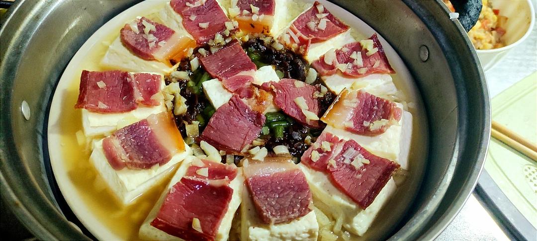 火腿蒸豆腐
