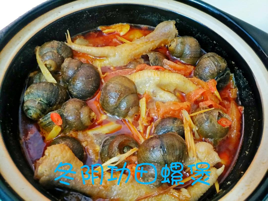 带皮鸭脚田螺煲