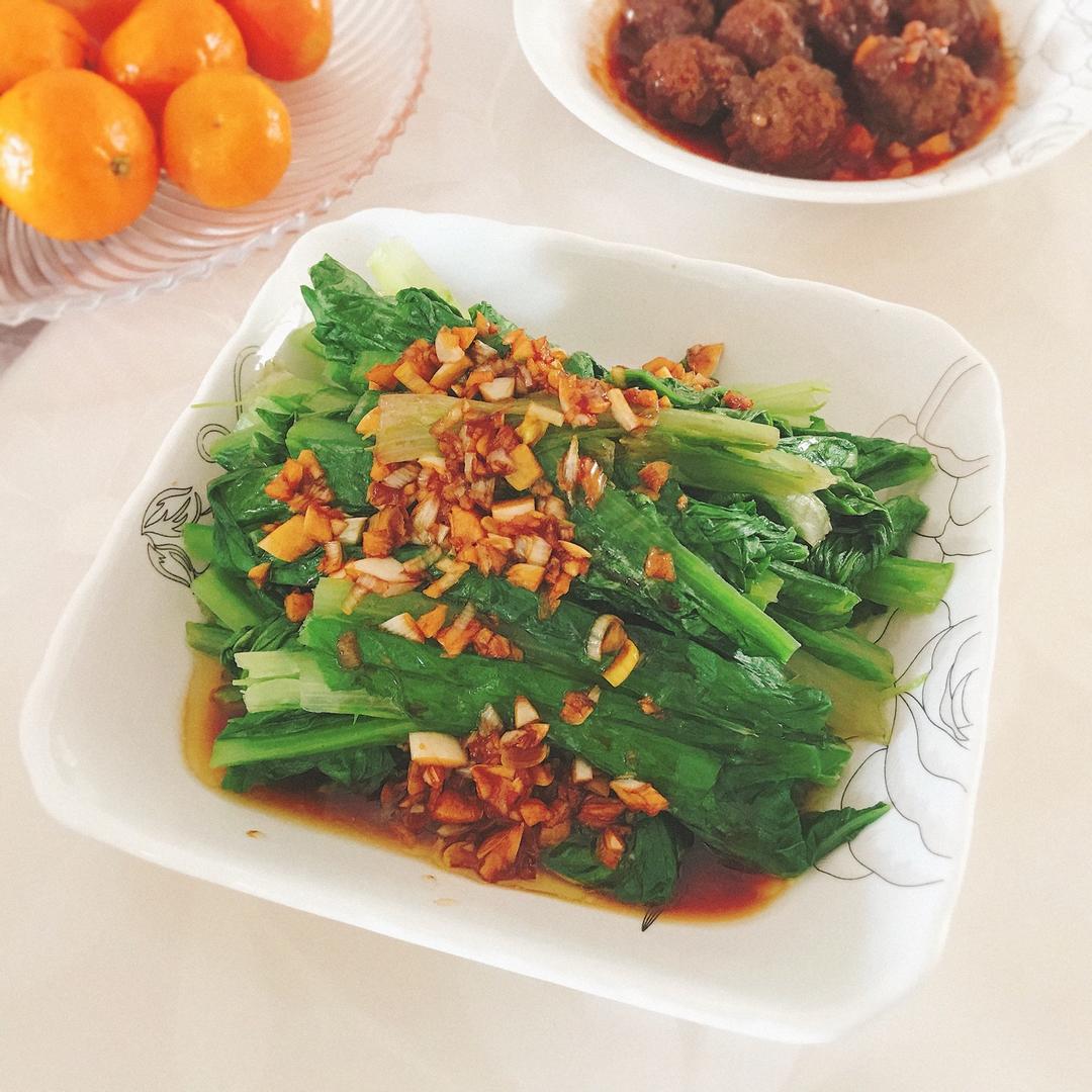 白灼油麦菜