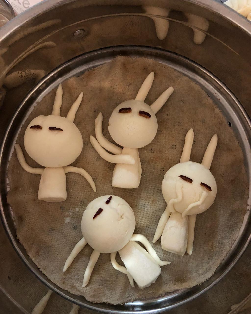 兔斯基表情包芋泥包子造型馒头