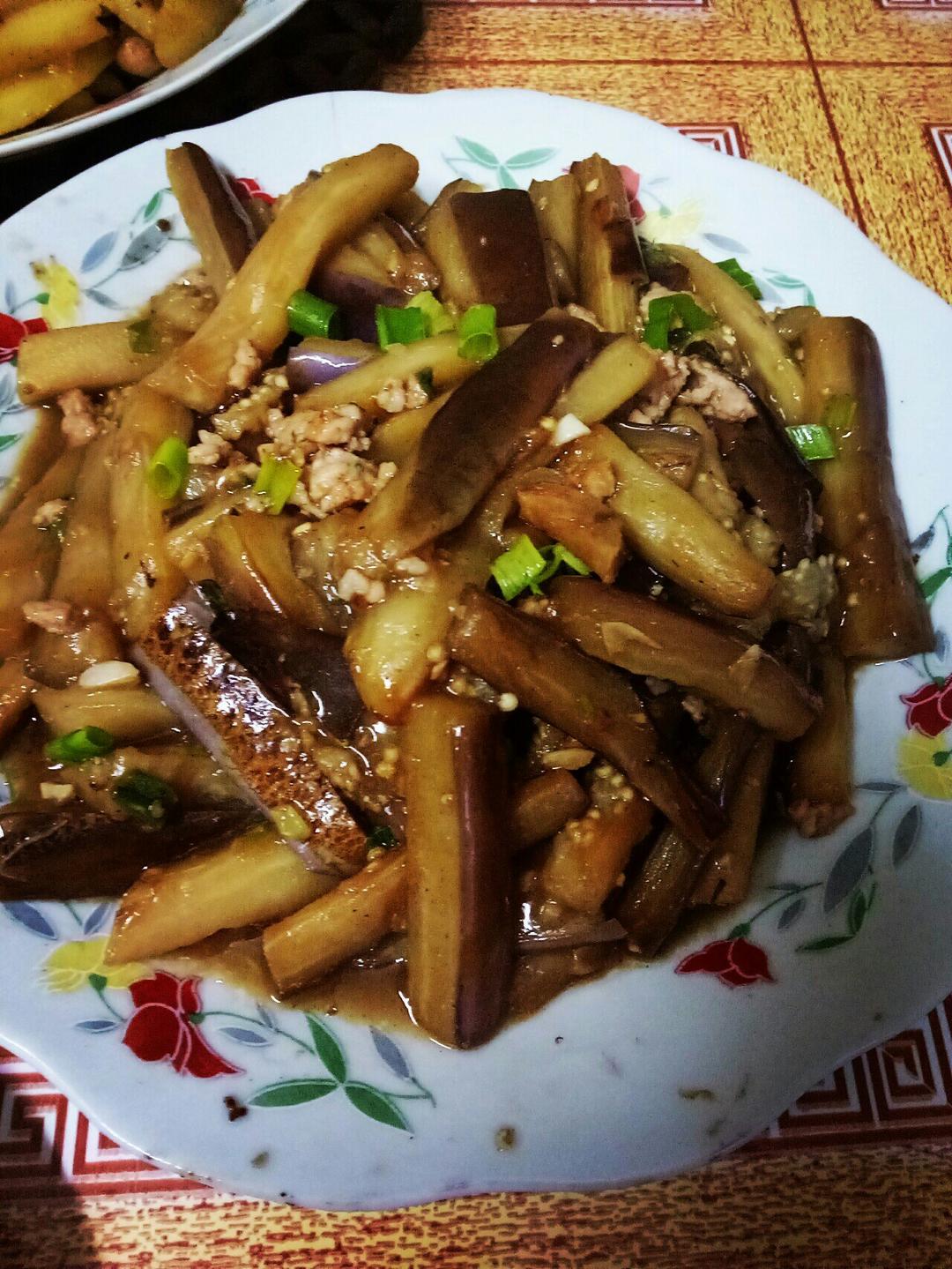 红烧肉沫茄子