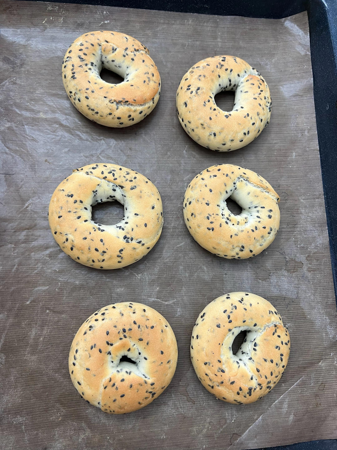 巨好用的贝果配方🔥无油低糖黑芝麻贝果