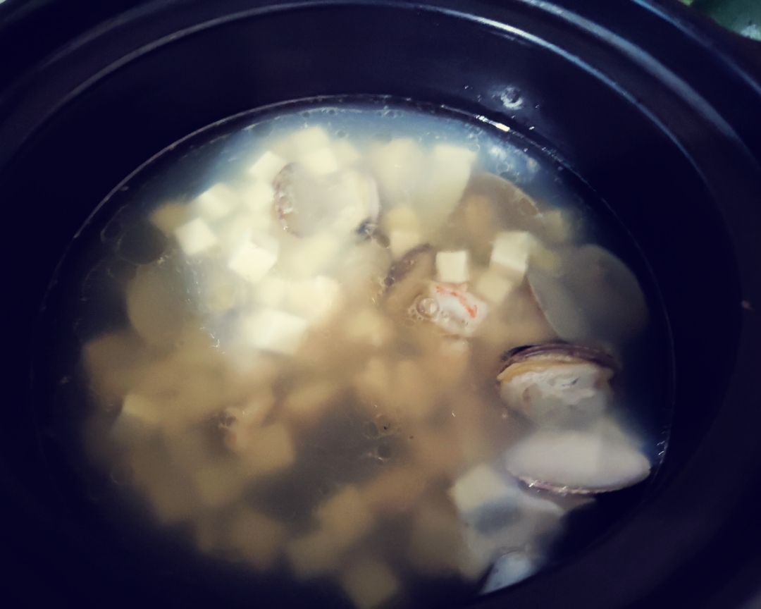 青菜豆腐花蛤鲜汤（太太乐鲜鸡汁快手菜）的做法 步骤6