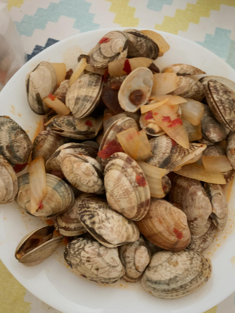 辣炒花蛤(不放盐  比路边摊还好吃的花蚬子)