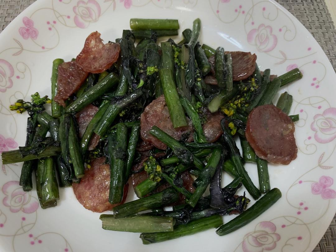 紫菜苔炒香肠