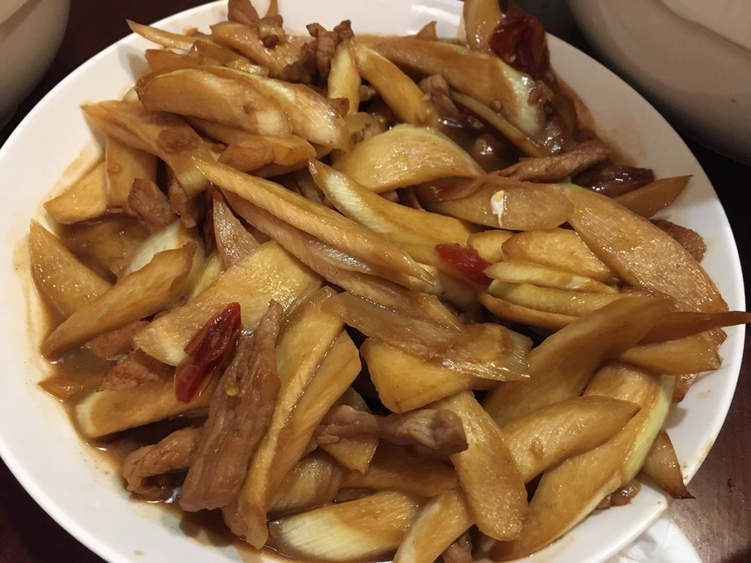 家常菜－茭白炒肉丝