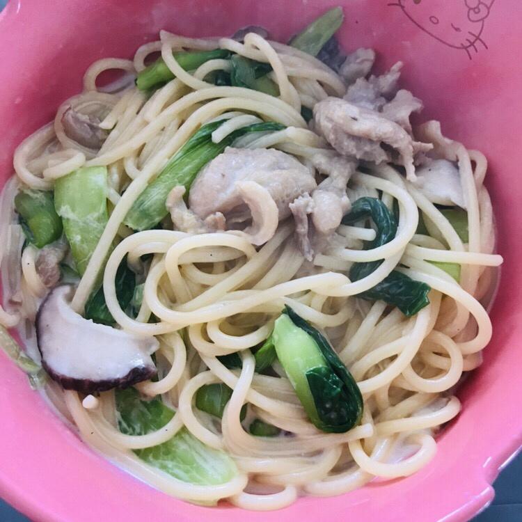 奶油蘑菇培根意大利面