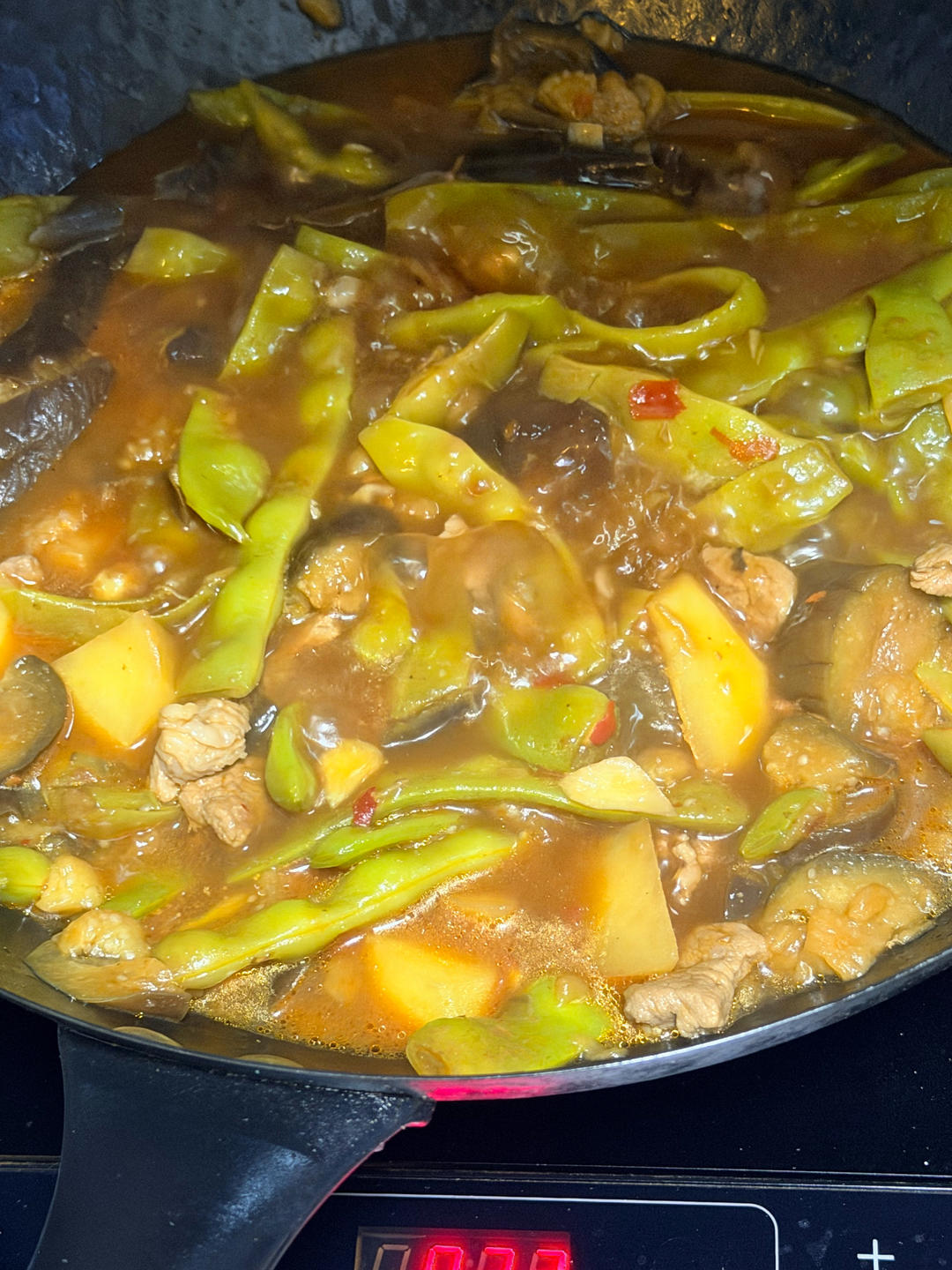 土豆茄子炖豆角