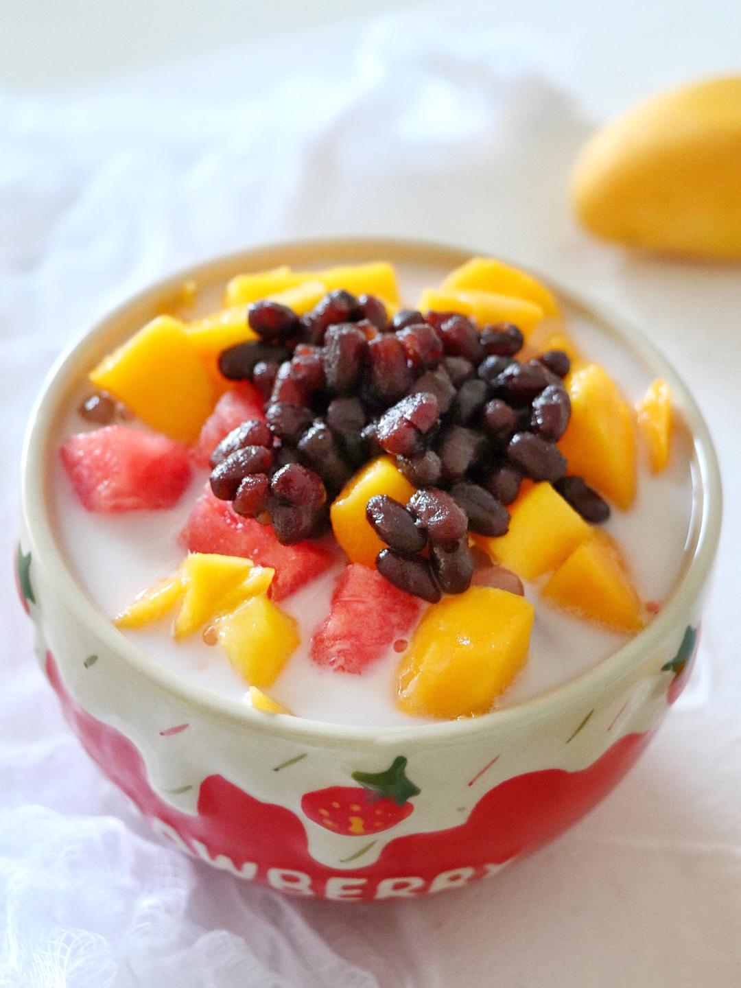 快手易学的红豆西米椰奶露的做法