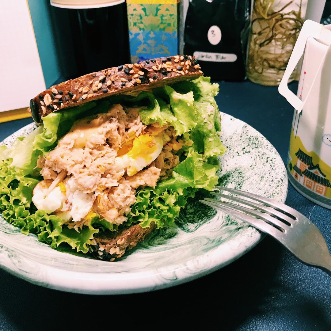 #减脂必备快手餐#吞拿鱼芥末酱三明治