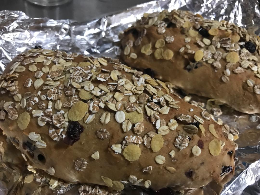 全麦蔓越莓软式欧包（免揉）