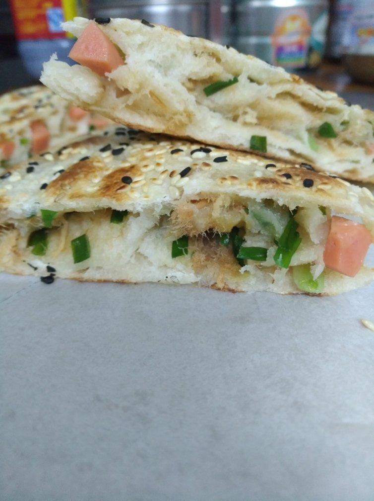 无敌好吃的发面肉松葱油饼